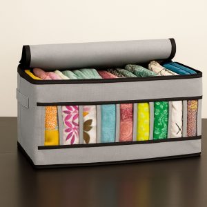 Cloth Organizer Box, 9 Grids Full Zipper Cloth Storage Box With Transparent Window
