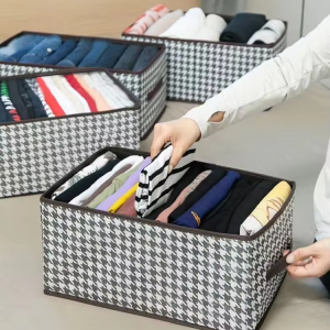 Printed Cloth Organizer Box, Cloth Storage Box.